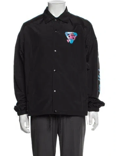 Pre-owned Palace Skateboards Graphic Print Windbreaker In Gray