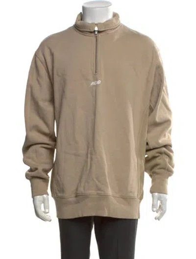 Pre-owned Palace Skateboards Mock Neck Long Sleeve Sweatshirt In Neutrals