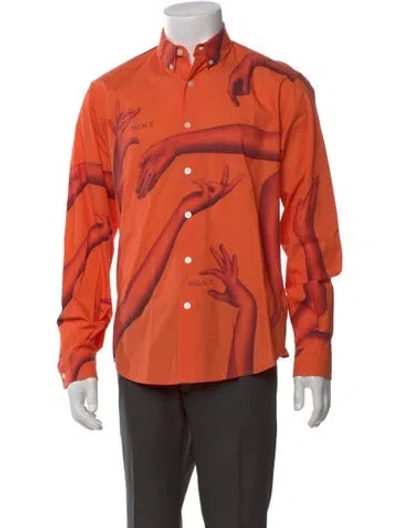 Pre-owned Palace Skateboards Printed Long Sleeve Shirt In Orange