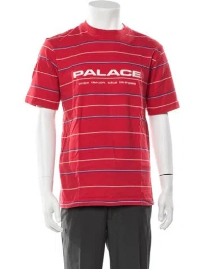 Pre-owned Palace Skateboards Striped Crew Neck T-shirt In Red