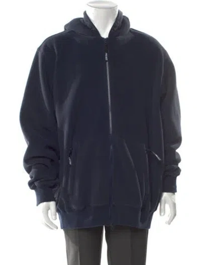 Pre-owned Palace Skateboards V-neck Long Sleeve Hoodie In Blue