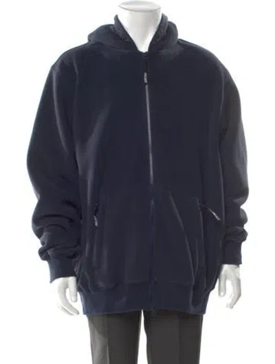 Pre-owned Palace Skateboards V-neck Long Sleeve Hoodie In Blue