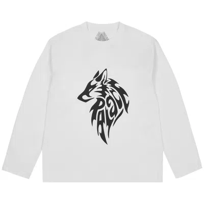 Pre-owned Palace Sketchy Lone Wolf Long-sleeve 'white' | Men's Size M