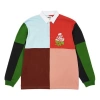 Palace Splicing Lapel Flower Colorblock Long Sleeves Shirt In Multi