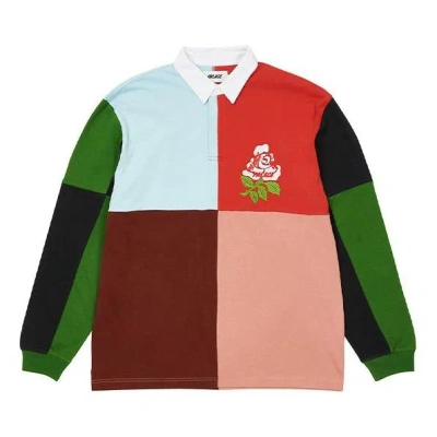 Palace Splicing Lapel Flower Colorblock Long Sleeves Shirt In Multi