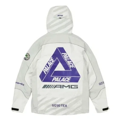 Palace Ss21 X Amg Crossover Gore-tex Jacket White Logo Printing Hooded Jacket