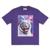 Palace Ss21 X Amg Crossover T-shirt Purple White Pattern Back Logo Printing Short Sleeve Unisex In Purple