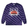 Palace Ss21 X Amg Unisex Longsleeve Purple Logo Printing Long Sleeve Sweatshirt Purple