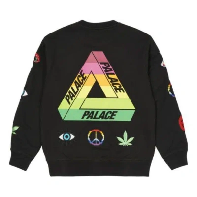Palace Ss22 Mixed Media Bitmap Crew Sweater 'black'