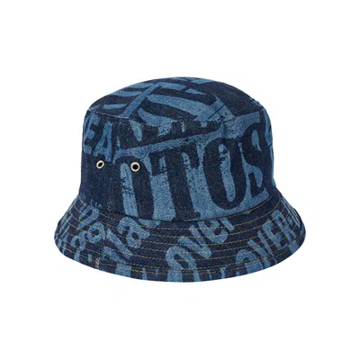 Pre-owned Palace Tabloid Denim Bucket Hat 'blue' | Men's Size S/m