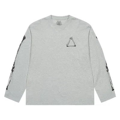 Pre-owned Palace Tri-bone Long-sleeve 'grey Marl' | Men's Size L In Gray