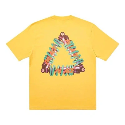 Palace Tri-pumping Pattern Printing Short Sleeve Unisex Yellow
