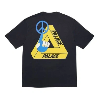 Palace Tri-smiler Back Large Printing Short Sleeve Unisex Black