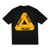 Palace Tri-to-help Limited Orange Triangle Short Sleeve Unisex Black In Black