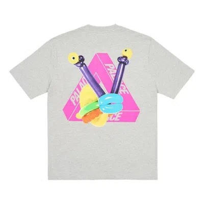 Palace Tri Twister T-shirt 'grey Marl' In White