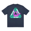 Palace Tri-zooted Shakka Round Neck Short Sleeve Unisex Navy Blue In Blue