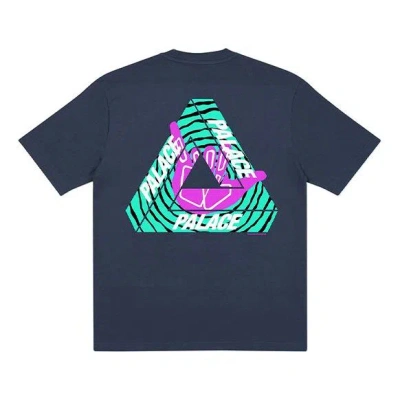 Palace Tri-zooted Shakka Round Neck Short Sleeve Unisex Navy Blue