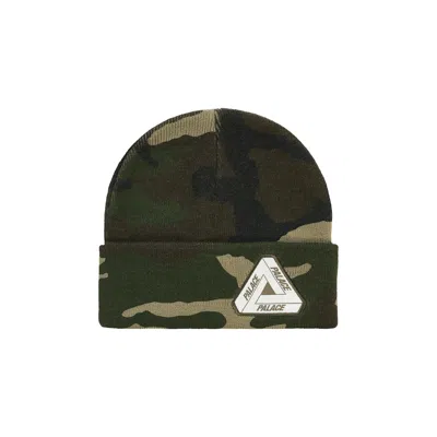 Pre-owned Palace Tri-ferg Beanie 'woodland Camo' | Green | Men's Size Onesize