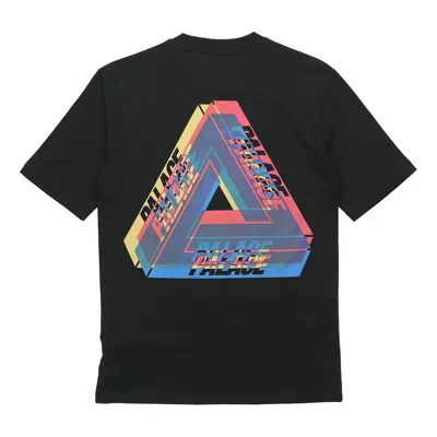 Palace Tri-ferg Colour Blur T-shirt Triangle Printing Pattern Short Sleeve Unisex Black