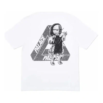 Palace U Figure Black Back Printing Short Sleeve Unisex White