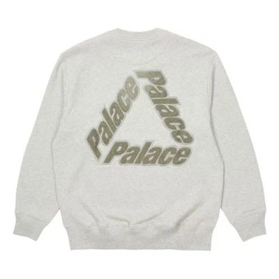 Palace Unisex Logo Round-neck Sweatshirt Grey In Gray