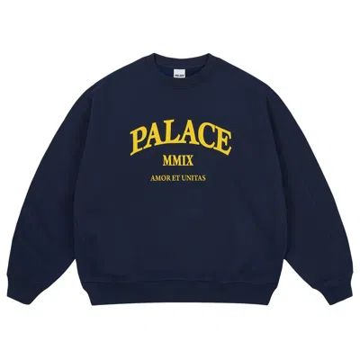 Pre-owned Palace Unitas Oversized Crew 'navy' | Blue | Men's Size Xl