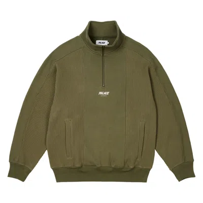 Pre-owned Palace Waffle On 1/4 Zip 'the Deep Green' | Men's Size Xl