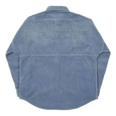 Palace Washed Drop Shoulder Cord Shirt Fw21 'blue'