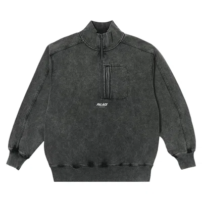 Pre-owned Palace Washed Terry 1/2 Zip Funnel 'black'