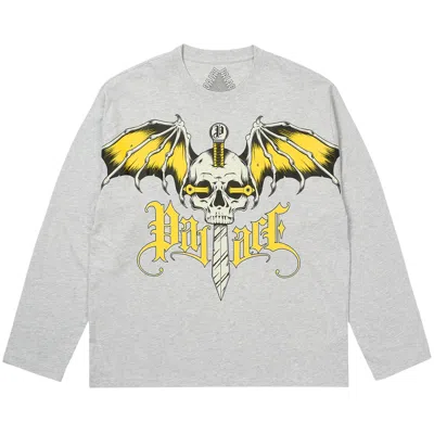 Pre-owned Palace Wingspan Long-sleeve 'grey Marl' | Men's Size L In Gray
