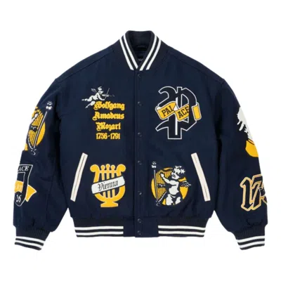 Palace Wolfgang Varsity Jacket 'navy' In Brown