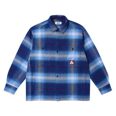 Pre-owned Palace Work Shirt 'navy/pink' In Blue
