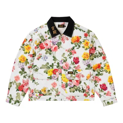 Palace Worker Jacket 'flowers' In White