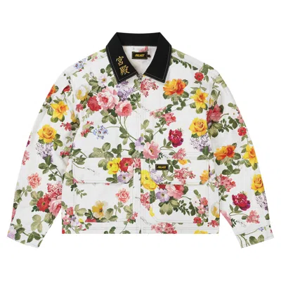 Pre-owned Palace Worker Jacket 'flowers' | White | Men's Size M