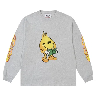 Pre-owned Palace World Industries Long-sleeve 'grey Marl' | Men's Size M In Gray