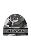Palace X Avirex Nein Cuff Logo-print Beanie Hat In Gray
