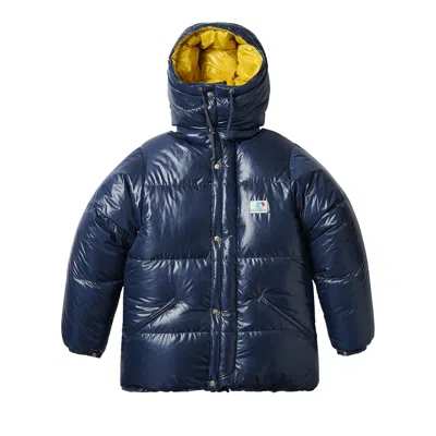 Pre-owned Palace X Beams Plus Expedition Down Jacket 'navy/yellow' | Blue | Men's Size M