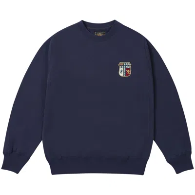 Pre-owned Palace X Beams Plus Graphic Crew 'peacoat' | Multi-color | Men's Size L