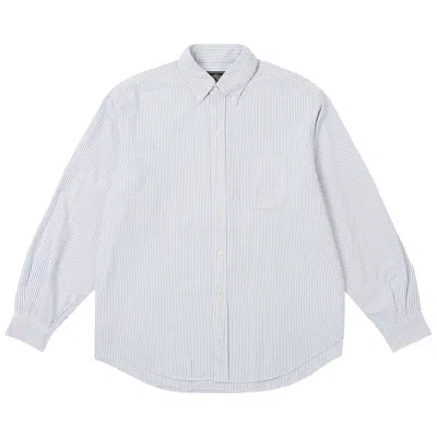 Pre-owned Palace X Beams Plus Oxford Button Down Shirt 'blue Stripe' | Men's Size Xl