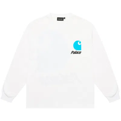 Pre-owned Palace X Carhartt Wip Logo Long-sleeve 'white' | Men's Size Xl