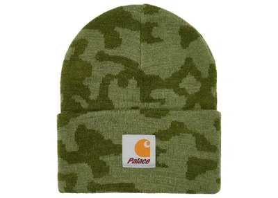 Pre-owned Palace X Carhartt Wip Watch Hat In Dollar Green Camo