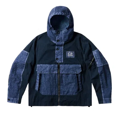 Pre-owned Palace X C.p. Company 50 Fili Heavy Mixed Hooded Jacket 'navy' | Blue | Men's Size L