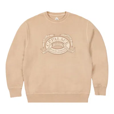 Pre-owned Palace X C.p. Company Classic Over Dyed Crew Sweat 'stone' | Tan | Men's Size M In Brown