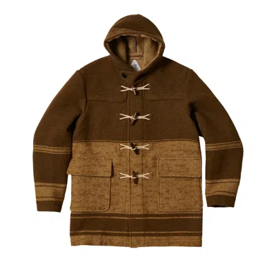 Pre-owned Palace X C.p. Company Duffel Jacket Rubber Wool 'brown'