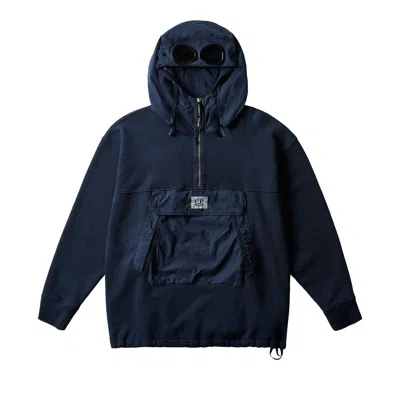 Pre-owned Palace X C.p. Company Fleece Old Goggle Hood 'navy' | Blue | Men's Size Xxl
