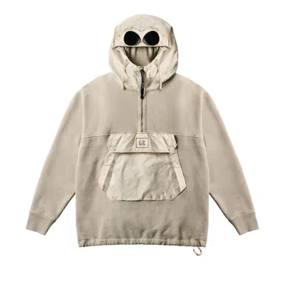 Pre-owned Palace X C.p. Company Fleece Old Goggle Hood 'stone' | Grey | Men's Size S