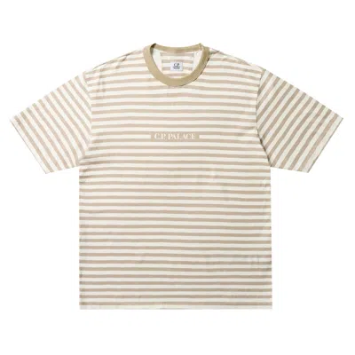 Pre-owned Palace X C.p. Company Jersey Printed T-shirt 'stone' | Grey | Men's Size L