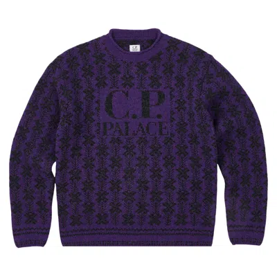 Pre-owned Palace X C.p. Company Lambswool Knit 'purple'