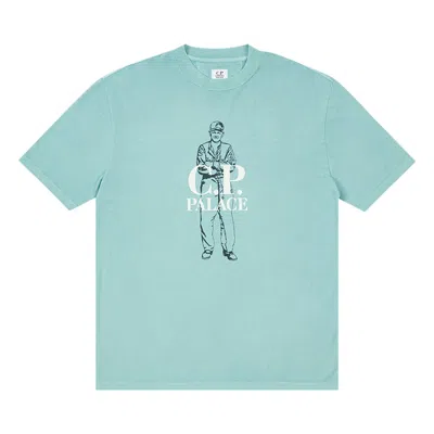 Pre-owned Palace X C.p. Company Logo T-shirt 'blue'