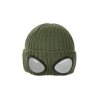 Pre-owned Palace X C.p. Company Peak Goggle Beanie 'olive' | Green | Men's Size Onesize